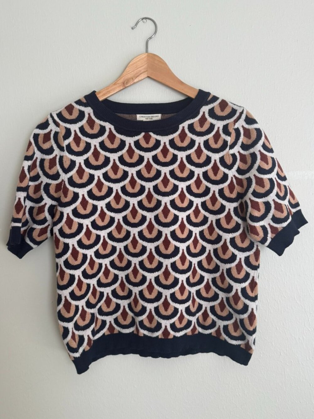 Christian Siriano NY Geometric Knit Sweater Top | Size Large - Picture 2 of 10